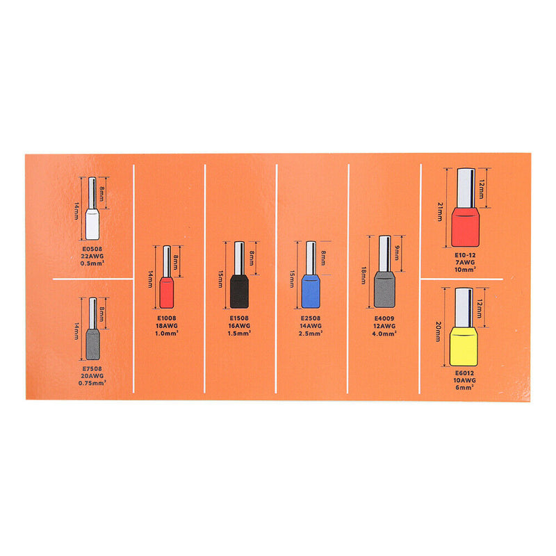 1200pcs Tubular Terminal Wire Connection Crimp Insulated Tube Terminals Set