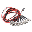 8x Upgrade LED Lights Headlights Kit 8 LED For 1/5 1/8 1/10 1/12 1/16 RC Car