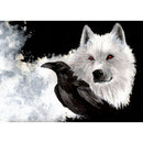 5D DIY Diamond Painting Wolf Black Bird Full Round Drill Canvas Drawing Kit