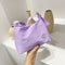 Women Simple Underarm Handbag Daisy Flower Portable Shoulder Bags (Purple)