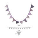 12 Flags 3.2m Purple Flower Bunting Holiday Party Decor Pennant Flag Banner