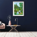 5D DIY Diamond Painting Forest Lake Full Drill Natural Landscape Embroidery