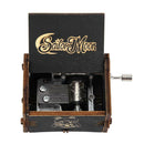 Retro Wooden Hand Cranked Music Box Home Crafts Ornaments Children Gifts A