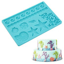 Sealife Shape Fondant Mold Silicone Shell Conch Wave Cake Mold DIY Paste Deco Gw
