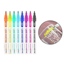 8/12 Color Metallic Markers Glitter Writing Doodle Dazzle Pen Mark 8 Colors