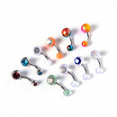 Gem Ball Stud Stainless Steel Belly Button Navel Barbell RINGS Piercings y GFJ
