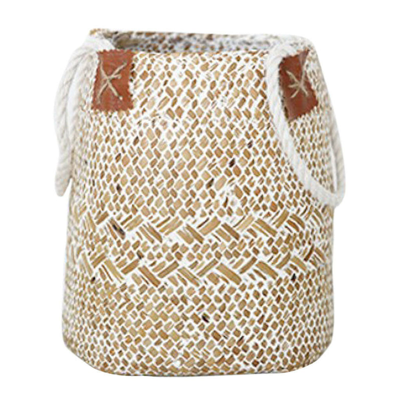 Woven Seagrass Basket Garden Indoor Planter Pot Holder Window Box White S