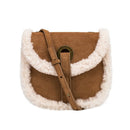 Fashion Shoulder Saddle Bag Women Splicing Fleece PU Messenger Tote (Brown)