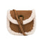 Fashion Shoulder Saddle Bag Women Splicing Fleece PU Messenger Tote (Brown)