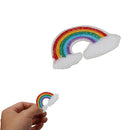 Rainbow Peace God Love Cloud Iron on Patch Applique Sew Badge Embroidered  OZ
