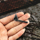 Enamel Black Flame Brooch Pin Shirt Collar Badges Pin Breastpin Jewelry Gift OZ