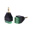 2pcs 3.5mm to Dual Channel Terminal Audio Male Plug Connectors Adapters A