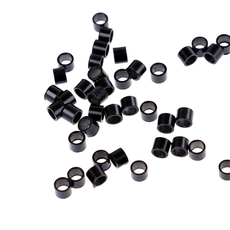 500Pcs 4mm silicone lined micro rings links beads for human hair extensions BX