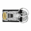 Black Wide Belt Loop Double Rings Metal Keychain Key Holder Y6Z5