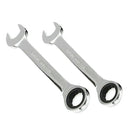 2Pcs Steel Metric Ratchet Wrench Fixed Head Mirror Polishing Tools 6mm & 7mm