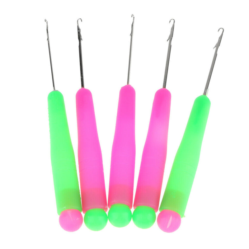 5/Pack Latch Hook Crochet Needle for Micro Braids, Hair Extension, Feather and