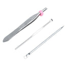 3 in 1 Earpick Comedones Stick Eyebrow Tweezer Cosmetic Tool Set