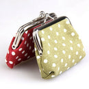 Cute Girl Mini Purse Polka Dots Pattern Coin Change Key Pouch Snap Closure