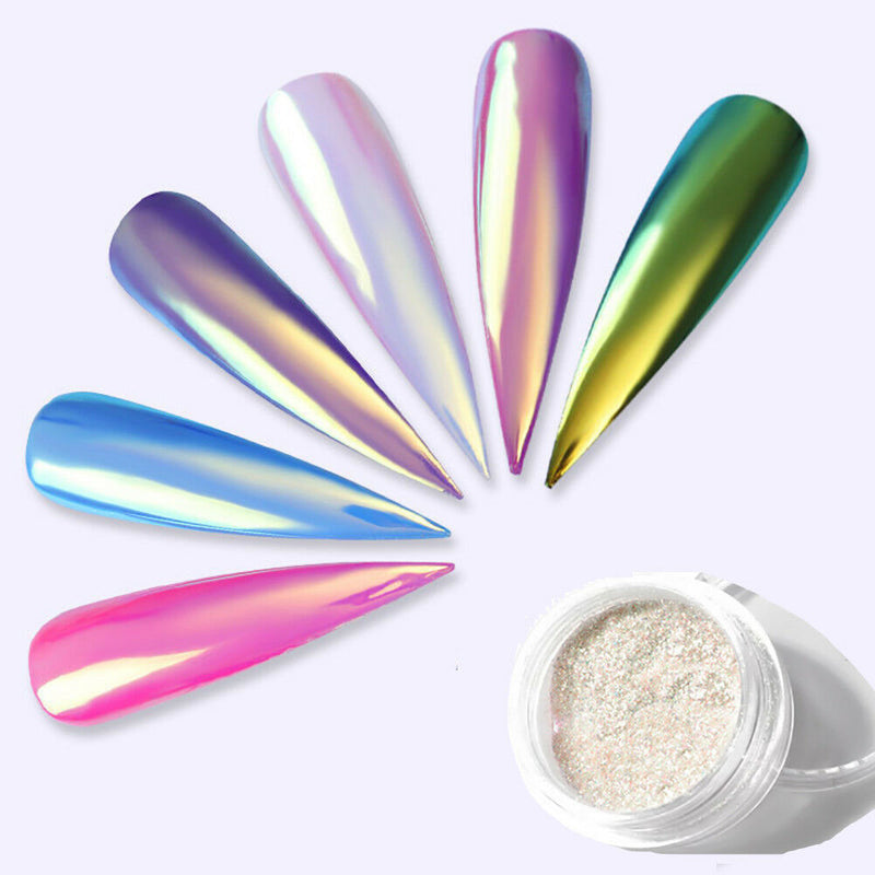 Hot DIY Nail Art Pigment Glitter Mirror Mermaid Chrome Powder Dust Gel Polish