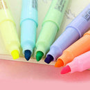 6pcs/Set Candy Color Highlighter Notebook Maker Pens Line Pen Marker Fluore C7H5