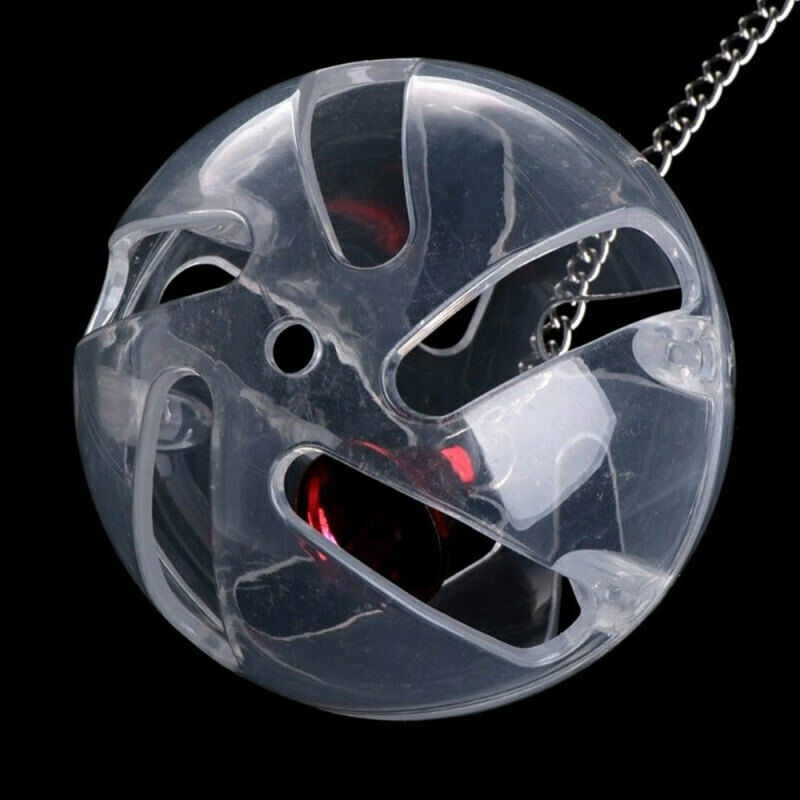 For Treat Parrots Birds Ball Toys Food Feeder Cage Hanging Bell Foraging C RKO