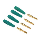 Pack 4pcs Musical Audio Speaker TV Cable Wire Banana Plug Connector Green