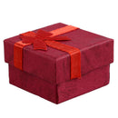 24 Pcs Ring Earring Jewelry Display Gift Box Bowknot Square Case red