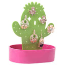 Cactus Shaped Necklace Bracelet Earrings Storage Organizer Jewelry Display