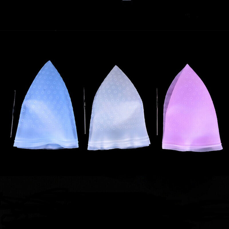 Pro Salon Dye Silicone Cap And Hook Hair Salon Highlighting Reusable Set