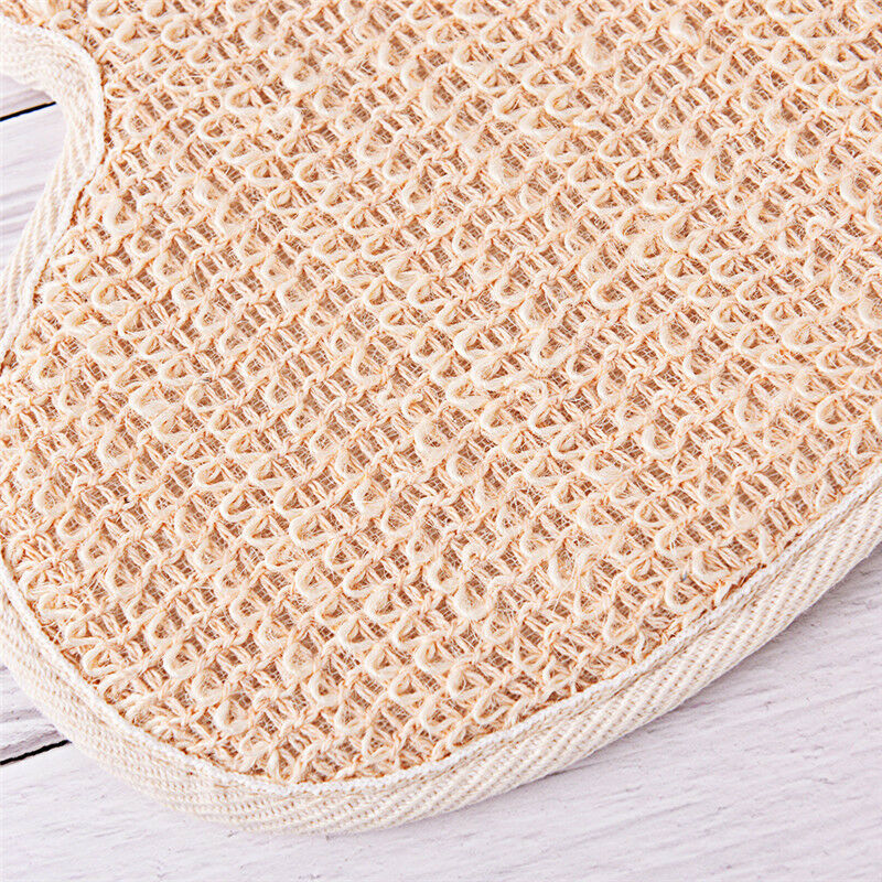1X exfoliating bath glove natural sisal shower sponge cleansing body scrubber Ew