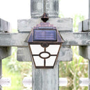 Retro 2LED Solar Wall Lamp Waterproof Garden Yard Security Light Warm Light