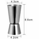 Stainless Steel 25/ 50 ml Jigger Bar Craft Dual Spirit Measure Cup Peg Meas F7F4