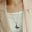Stainless Steel Cute Butterfly Pendant Ring - Color Change Mood Necklace Choker