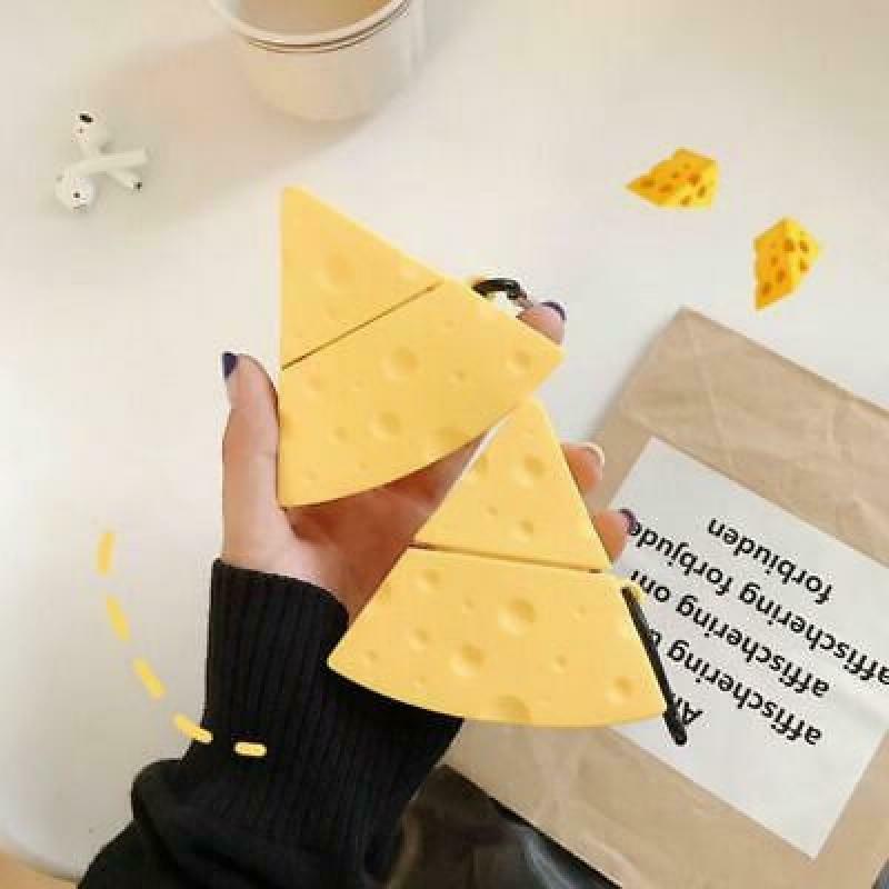 Yellow Cheese Pattern Protective Case Shockproof Silicone Cover Skin for Airpods
