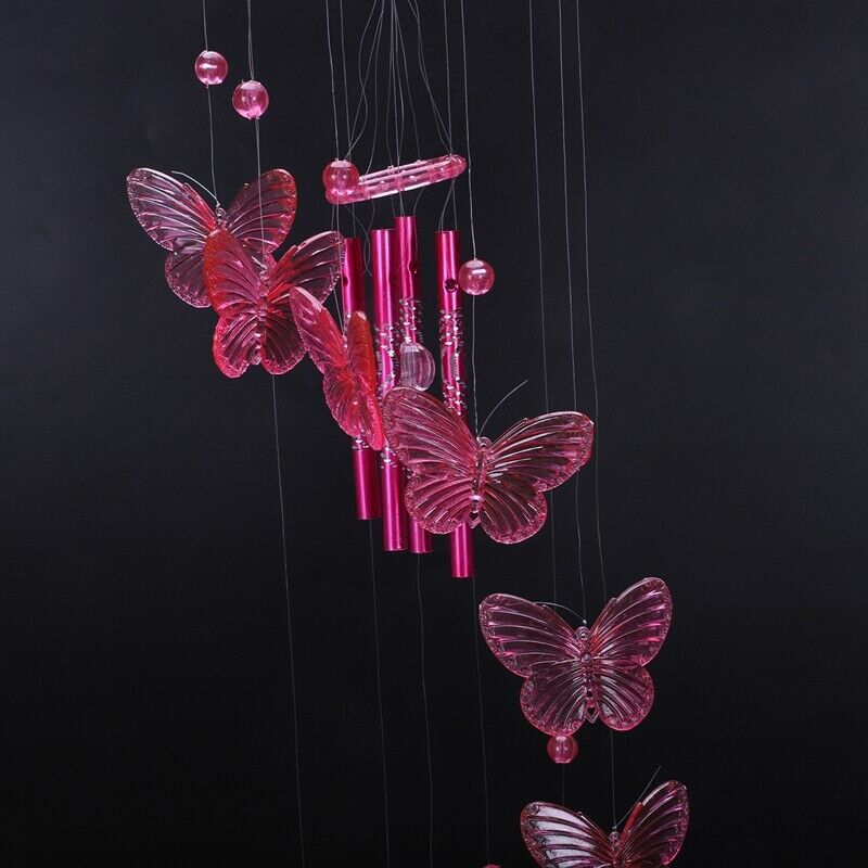Wind chime sound tubes Butterfly Feng Shui windchimes House Decoration, Pin