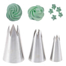 3Pcs Premium Stainless Steel Piping Nozzles Russian Pastry Tips Decorating Tool