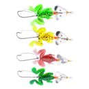 Lot 4pcs Rubber Frog Soft Fishing Lures Bass  Spinner Sinking 9cm 3-9/16inch 3C