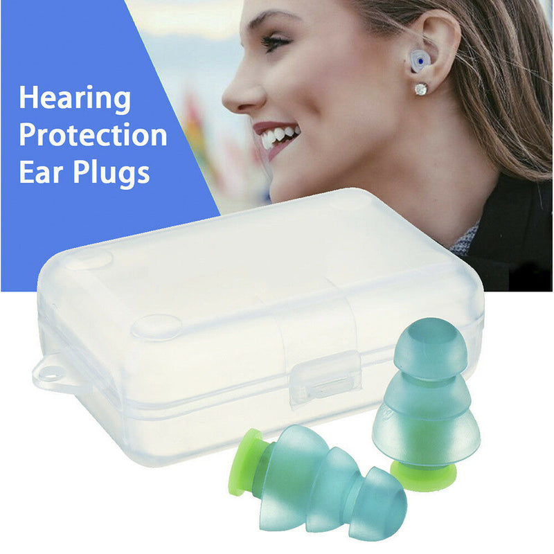 2PC Soft Silicone Noise Cancelling Ear Plugs Sleeping Concert Hear Safe Earplugs
