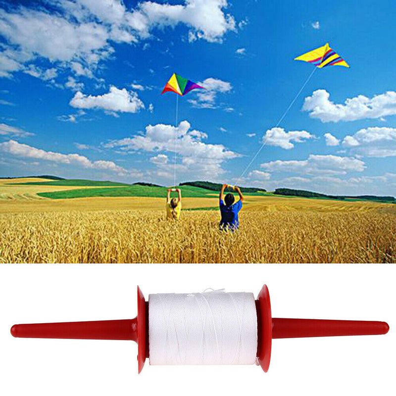 200m Winding Plastic Hoop Spool Plastic Line Kite String Polyester Red