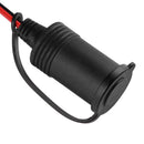 Female Cigarette Lighter Socket with Ring Terminal Plug for Car Motorcycle
