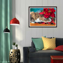 5D DIY Full Drill Diamond Painting Cat Flower Cross Stitch Embroidery Craft