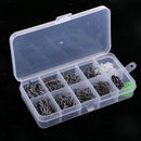 200pcs Steel Barbless Barbed Fishing Hooks with Float Stoppers & Rig Beads
