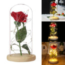 LED Light Artificial Rose Flower Glass Shade Wedding Decor Valentine's Day Gift