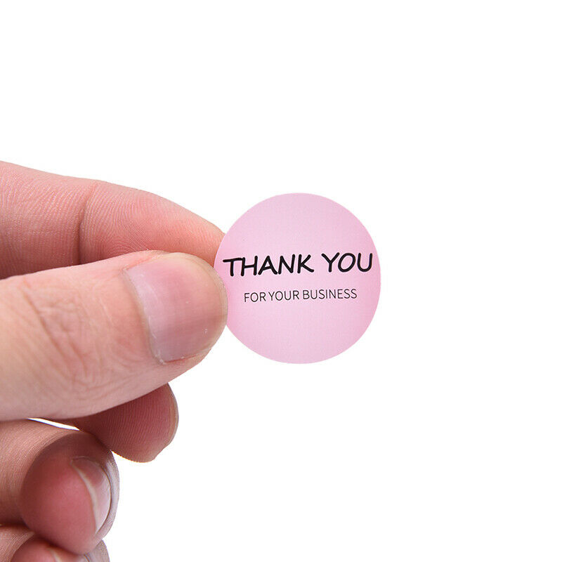 1 Roll Pink Paper Label Stickers Thank You Scrapbooking Seal Handmade Sticke Gw