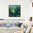 5D Full Round Drill Diamond Painting DIY Green Alligator Rhinestone Picture