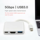 USB 3.1 Type C to 4K HDMI USB 3.0 USB C Adapter for MacBook Laptop Phone