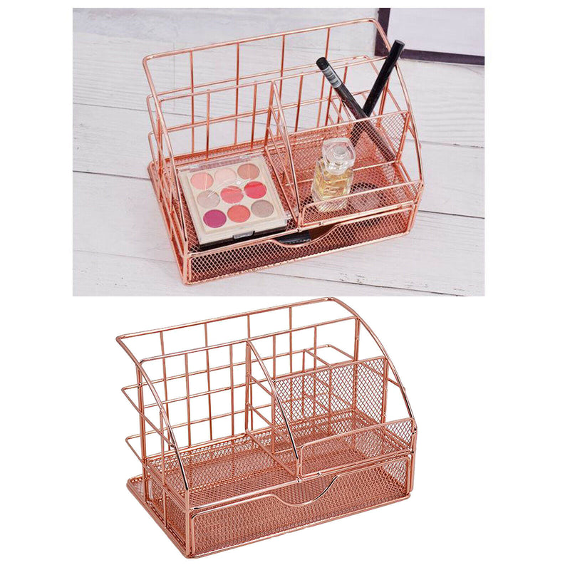 Multi-function Cosmetic Organizer Desktop Make-up Iron Organizer Pen Storage Box