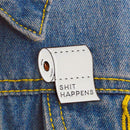 Creative Toilet Roll Paper Brooch Badges Jacket Backpack Decor Pins (White) A