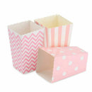 Popcorn Boxes Pink Trio (36 Pack) Polka Dot Chevron Stripe Treat Boxes - Sm