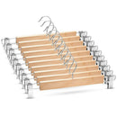 Wooden Skirt Hangers with Adjustable Clips (Pack of 10) Non-Slip Trouser Ha X2W4